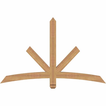 Ekena Millwork Alberta Smooth Timber Gable Bracket, Western Red Cedar, 60"W x 38"H x 3 1/2"D x 3 1/2"F, 15/12 Pitch GBW060X38X0404ALB00SWR